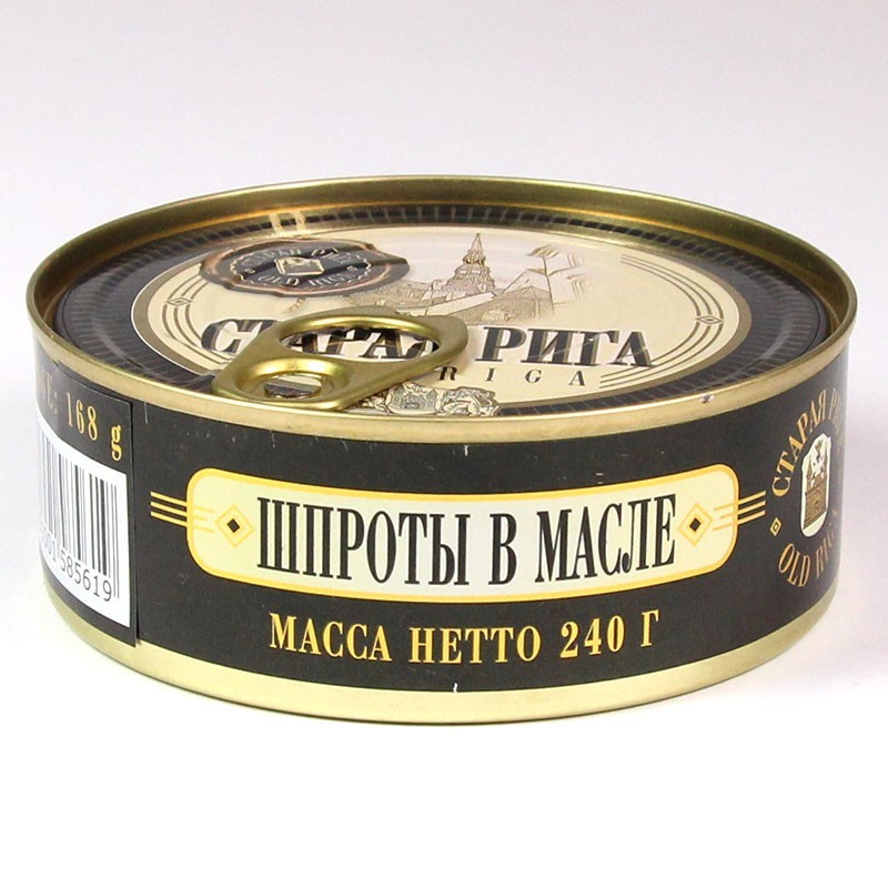 Шпроты в масле из балтийской кильки,1/240, (банка №3, ключ), тм старая рига. (4751001585619)